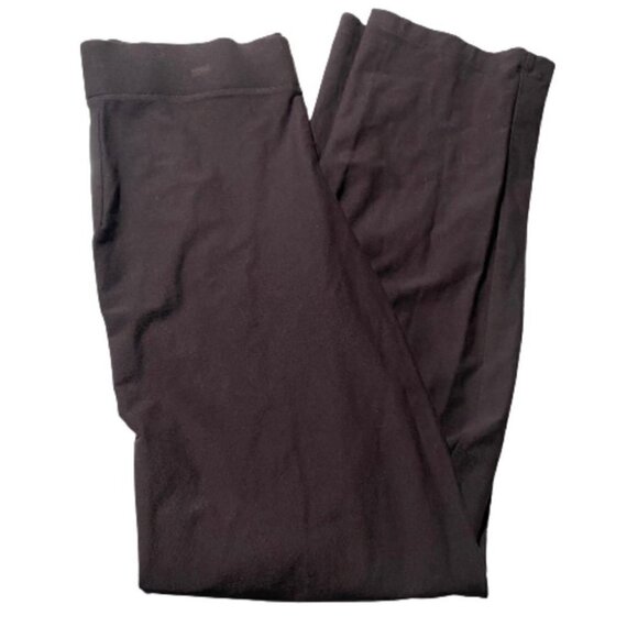 Eileen Fisher Chocolate Brown Elastic Waist Textured Pants - Picture 1 of 7